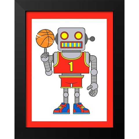 Robo Hoops 3 Black Modern Wood Framed Art Print by Prime, Marcus