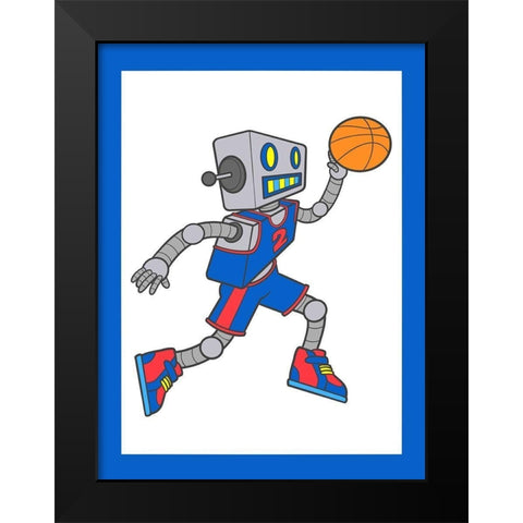 Robo Hoops 4 Black Modern Wood Framed Art Print by Prime, Marcus