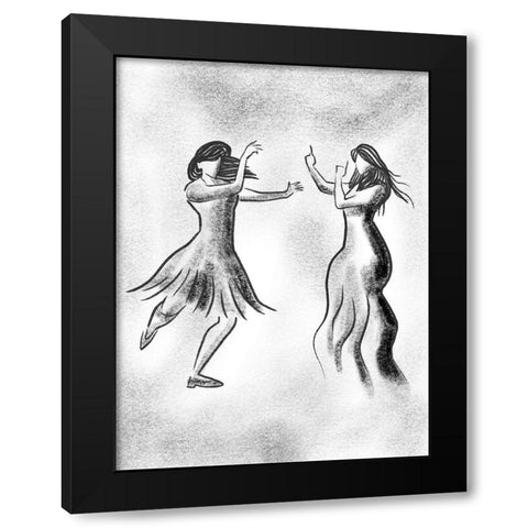 Dancing Friends 1 Black Modern Wood Framed Art Print by Prime, Marcus