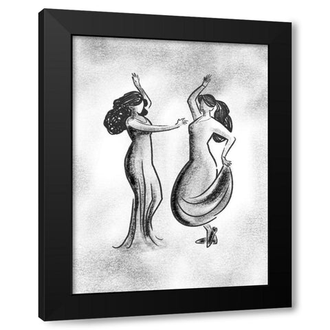 Dancing Friends 2 Black Modern Wood Framed Art Print by Prime, Marcus