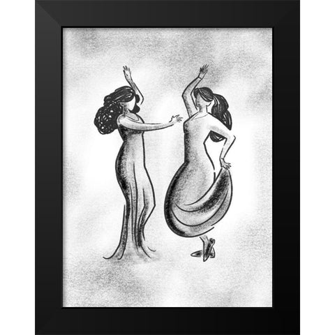 Dancing Friends 2 Black Modern Wood Framed Art Print by Prime, Marcus