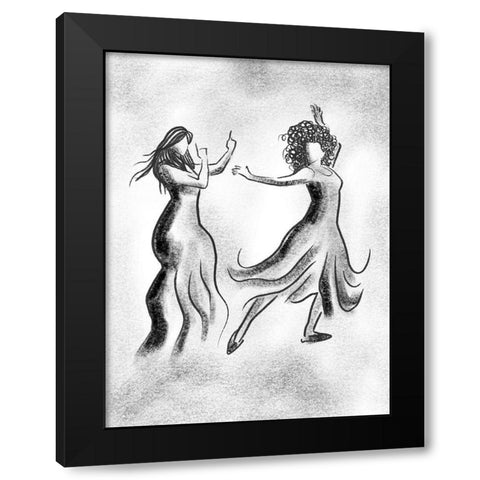 Dancing Friends 3 Black Modern Wood Framed Art Print with Double Matting by Prime, Marcus