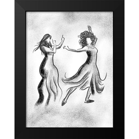 Dancing Friends 3 Black Modern Wood Framed Art Print by Prime, Marcus