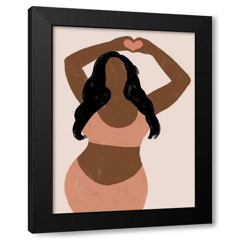 Love Yourself Black Modern Wood Framed Art Print by Prime, Marcus