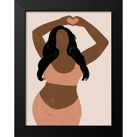 Love Yourself Black Modern Wood Framed Art Print by Prime, Marcus