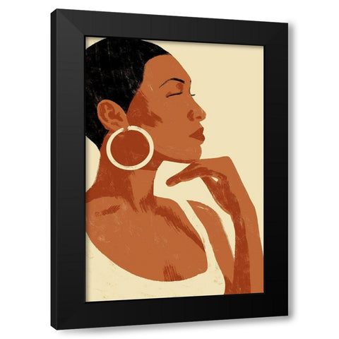Pondering Princess Black Modern Wood Framed Art Print by Prime, Marcus