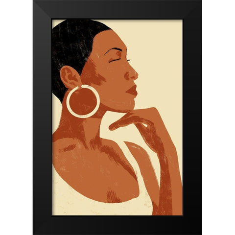 Pondering Princess Black Modern Wood Framed Art Print by Prime, Marcus