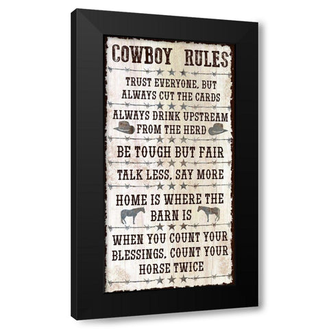 Tough Cowboy Rules Black Modern Wood Framed Art Print with Double Matting by Prime, Marcus
