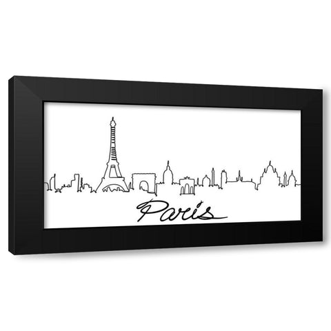 Squiggly Paris 1 Black Modern Wood Framed Art Print by Prime, Marcus