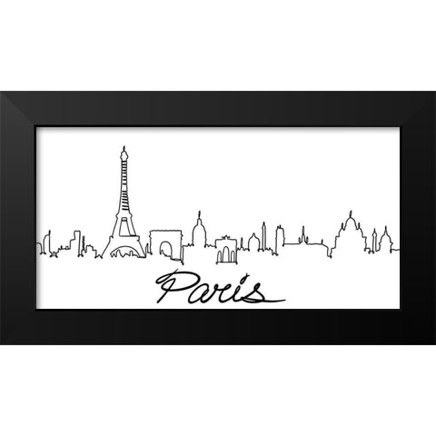 Squiggly Paris 1 Black Modern Wood Framed Art Print by Prime, Marcus
