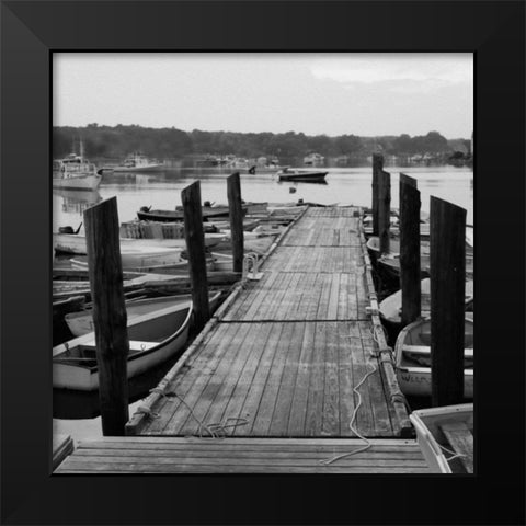 Pier Stroll Black Modern Wood Framed Art Print by Prime, Marcus