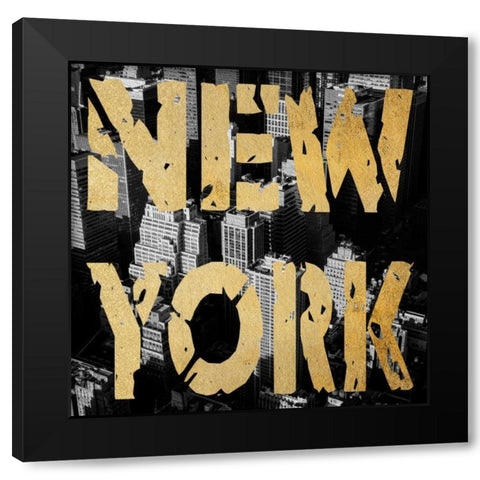 New York Shout Black Modern Wood Framed Art Print with Double Matting by Prime, Marcus