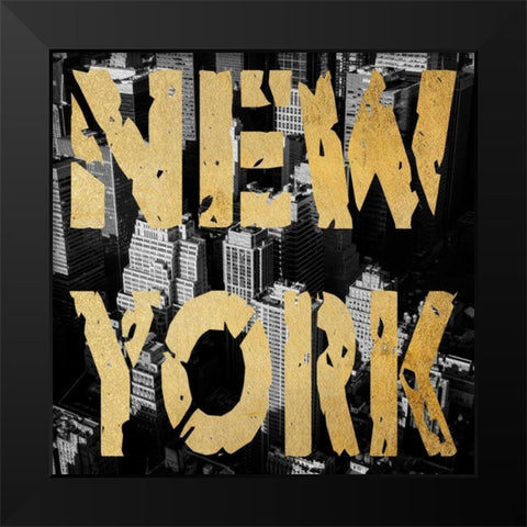New York Shout Black Modern Wood Framed Art Print by Prime, Marcus