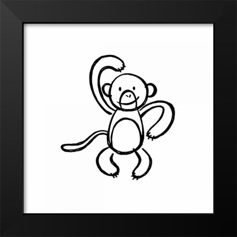 Cheeky Monkey Black Modern Wood Framed Art Print by Prime, Marcus