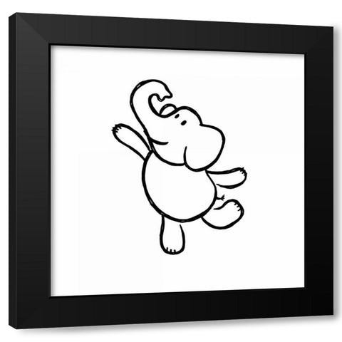 Dancing Elephant Black Modern Wood Framed Art Print with Double Matting by Prime, Marcus