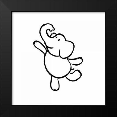Dancing Elephant Black Modern Wood Framed Art Print by Prime, Marcus
