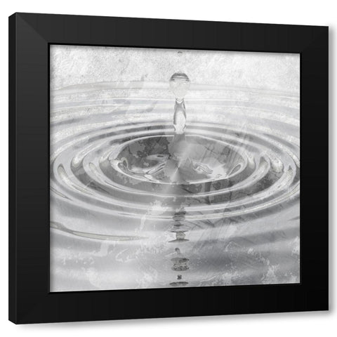 Silver Droplet Black Modern Wood Framed Art Print by Prime, Marcus