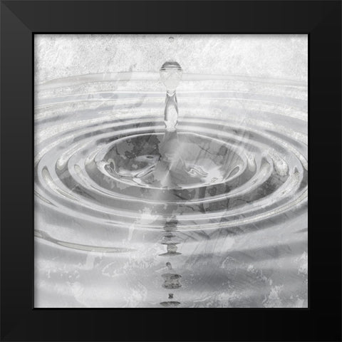 Silver Droplet Black Modern Wood Framed Art Print by Prime, Marcus
