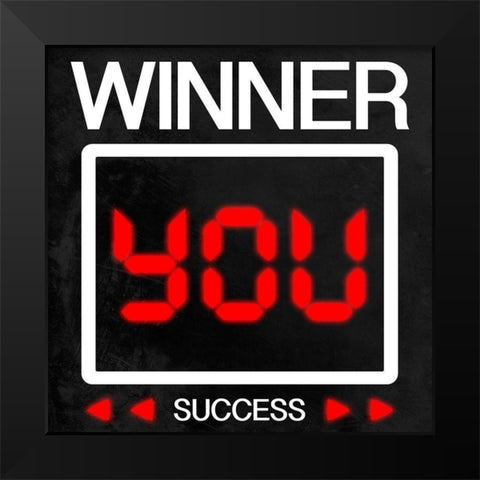 Winner Is You Black Modern Wood Framed Art Print by Prime, Marcus