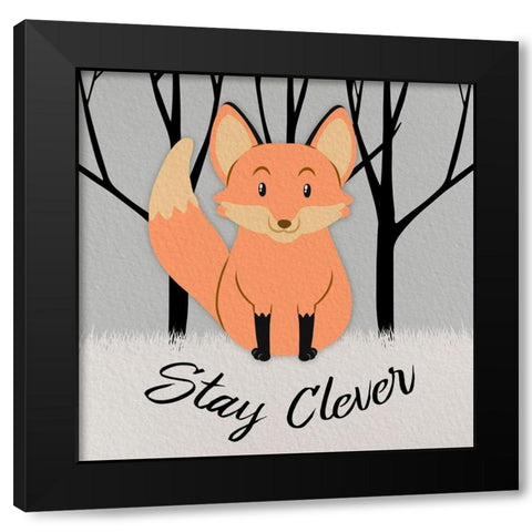 Clever Fox Black Modern Wood Framed Art Print by Prime, Marcus