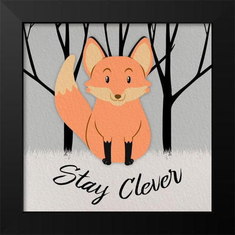 Clever Fox Black Modern Wood Framed Art Print by Prime, Marcus