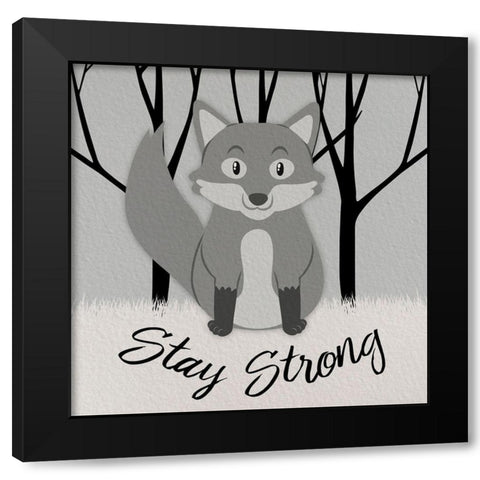 Strong Wolf Black Modern Wood Framed Art Print by Prime, Marcus