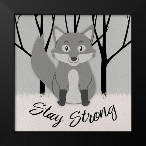 Strong Wolf Black Modern Wood Framed Art Print by Prime, Marcus