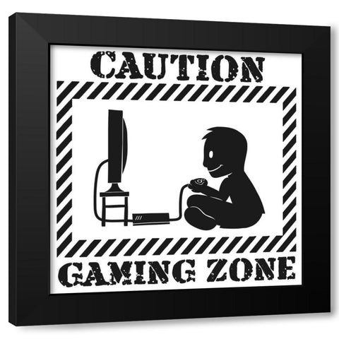 Gaming Zone Black Modern Wood Framed Art Print by Prime, Marcus