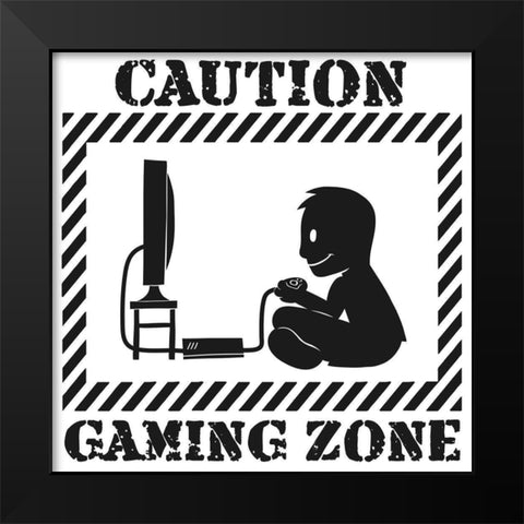 Gaming Zone Black Modern Wood Framed Art Print by Prime, Marcus