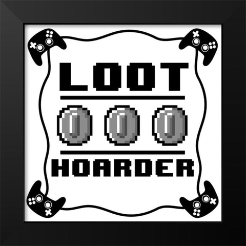 Loot Hoarder Black Modern Wood Framed Art Print by Prime, Marcus