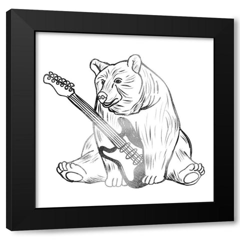 Rockin Bear Black Modern Wood Framed Art Print by Prime, Marcus