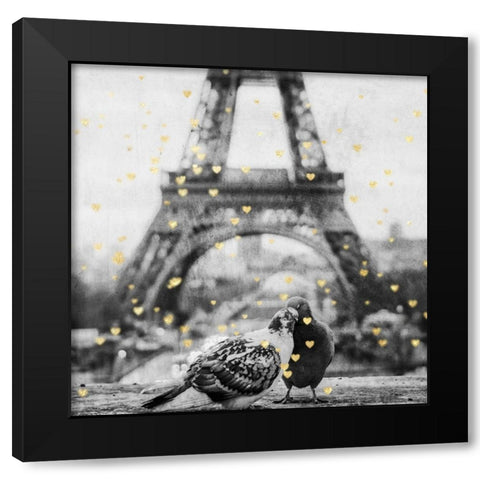 Paris Love 1 Black Modern Wood Framed Art Print with Double Matting by Prime, Marcus