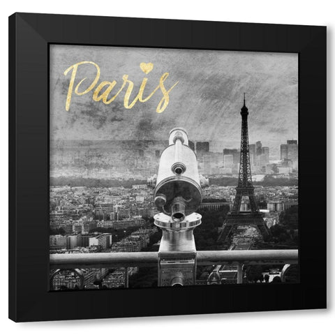 Paris Love 2 Black Modern Wood Framed Art Print by Prime, Marcus