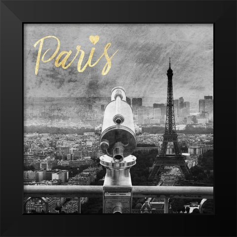 Paris Love 2 Black Modern Wood Framed Art Print by Prime, Marcus