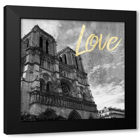 Paris Love 3 Black Modern Wood Framed Art Print with Double Matting by Prime, Marcus