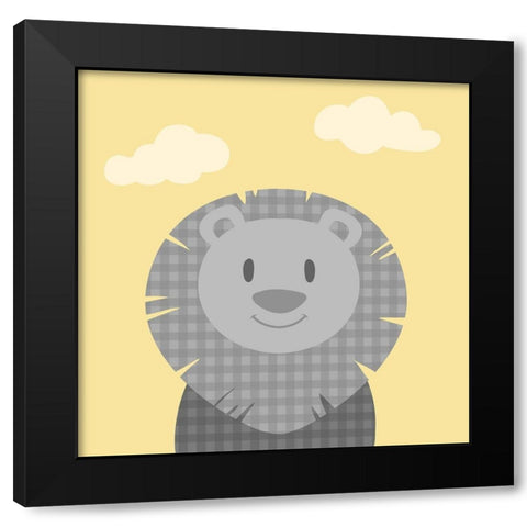 Funky Lion Black Modern Wood Framed Art Print with Double Matting by Prime, Marcus