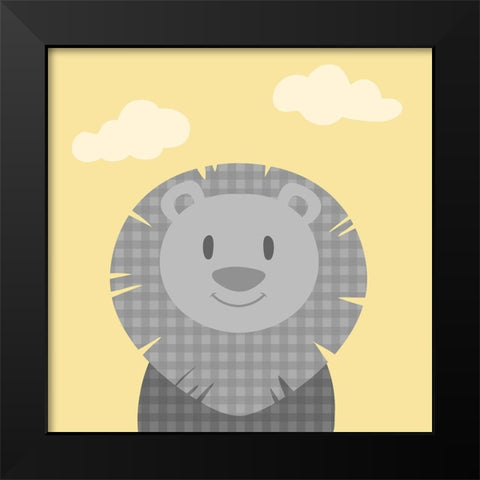 Funky Lion Black Modern Wood Framed Art Print by Prime, Marcus