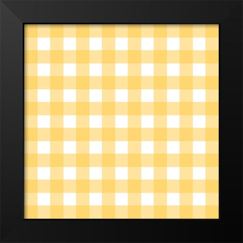 Gingham Pattern 4 Black Modern Wood Framed Art Print by Prime, Marcus