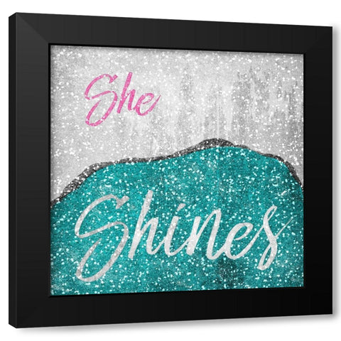 She Shines Black Modern Wood Framed Art Print with Double Matting by Prime, Marcus