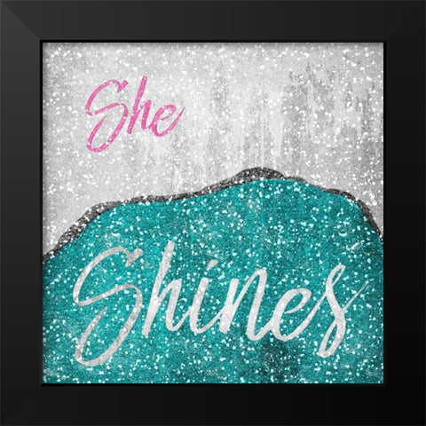 She Shines Black Modern Wood Framed Art Print by Prime, Marcus