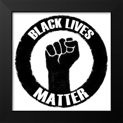 BLM Movement 3 Black Modern Wood Framed Art Print by Prime, Marcus