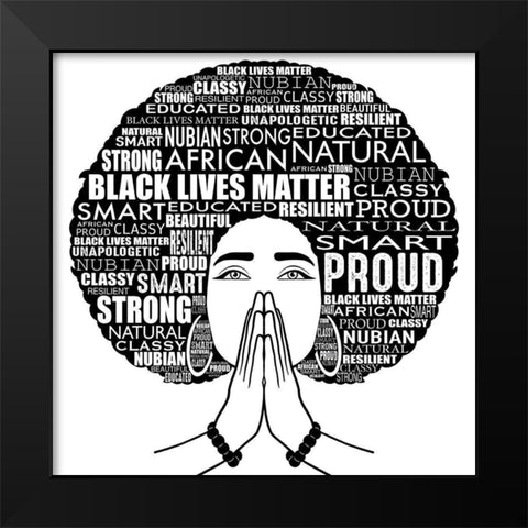 Nubian Queen Black Modern Wood Framed Art Print by Prime, Marcus