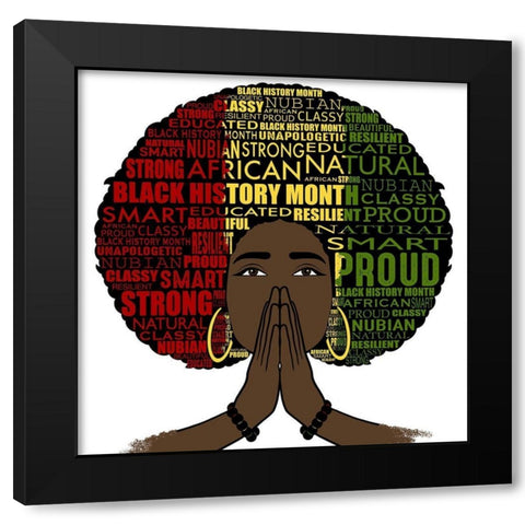 Black History Pride Black Modern Wood Framed Art Print by Prime, Marcus