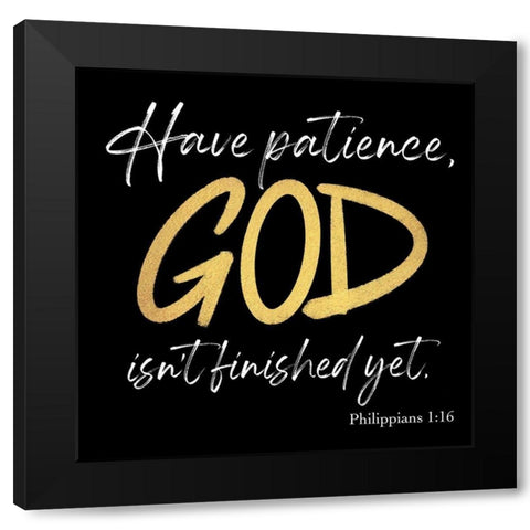 Patient God Black Modern Wood Framed Art Print by Prime, Marcus