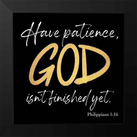 Patient God Black Modern Wood Framed Art Print by Prime, Marcus