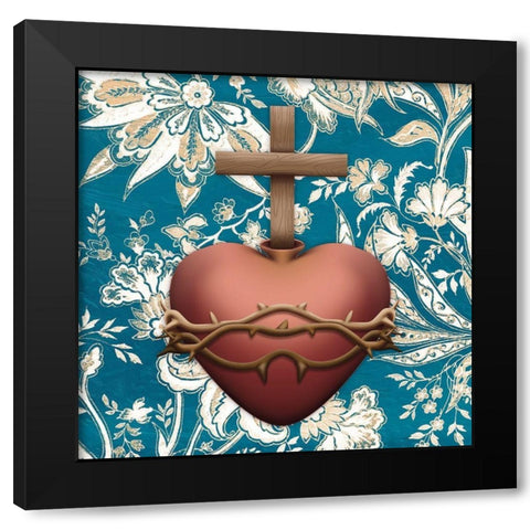 Sacred Heart Black Modern Wood Framed Art Print by Prime, Marcus