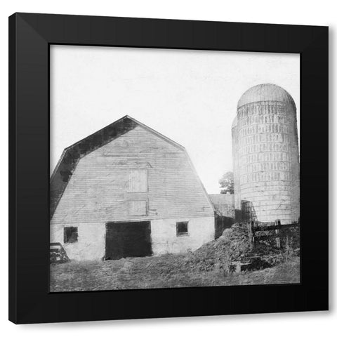 Vintage Silos Black Modern Wood Framed Art Print with Double Matting by Prime, Marcus