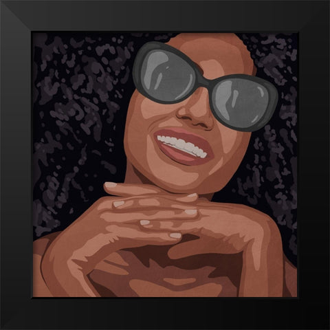 Smiling Beauty Black Modern Wood Framed Art Print by Prime, Marcus