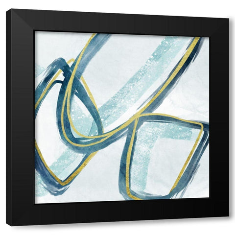 Geometric Collision 1 Black Modern Wood Framed Art Print with Double Matting by Prime, Marcus