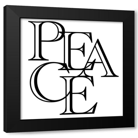 Peace Collage Black Modern Wood Framed Art Print with Double Matting by Prime, Marcus